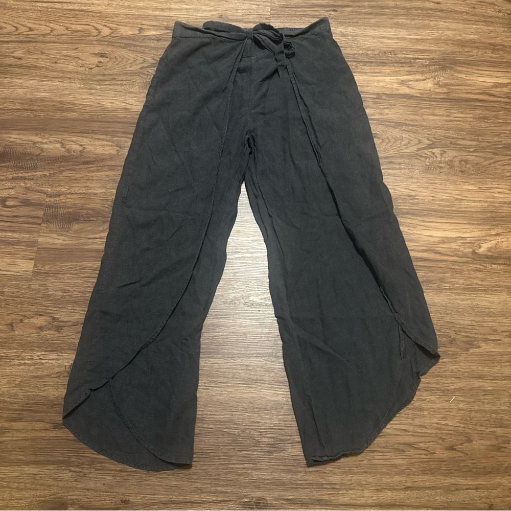 Patagonia Women's Pants Garden Island Gray Hemp Blend Wrap Boho Ladies Medium